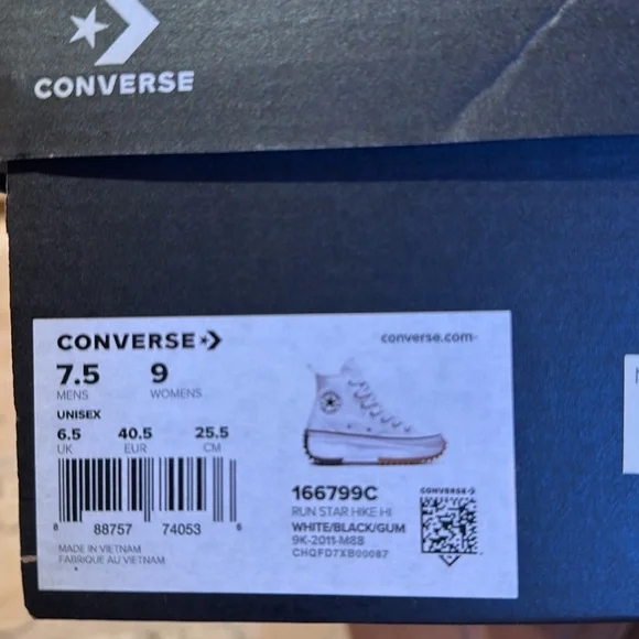 Converse Run Star Hike HI Canvas Platform, Mens 7.5 Womens 9 #166799C NEW! - Picture 5 of 6